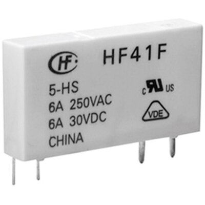 Hálózati relé 24 V/DC 1 váltó, 6 A 30 V/DC/ 277 V/AC 1500 VA/ 180 W, Hongfa HF41F/024-ZST