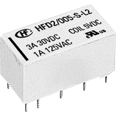 Hongfa HFD2/012-S-D Nyák relé 12 V/DC 2 A 2 váltó 1 db