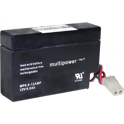 multipower MP0,8-12-AMP Ólomakku 12 V 0.8 Ah Ólom-vlies (AGM) (Sz x Ma x Mé) 96 x 62 x 25 mm AMP alj Karbantartásmentes, Kis önkisülés