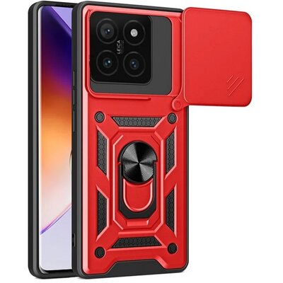 Defender szilikon telefonvédő (ütésállóság, tartógyűrű, kameravédő) PIROS [Xiaomi 14T 5G]