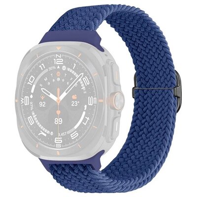 Pótszíj (egyedi méret, textil, szőtt minta) SÖTÉTKÉK [Samsung Galaxy Watch Ultra eSIM 47mm (SM-L705)]