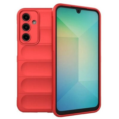 Samsung Galaxy A16 4G / A16 5G SM-A165F / A166B, Szilikon tok, közepesen ütésálló, 3D minta, piros