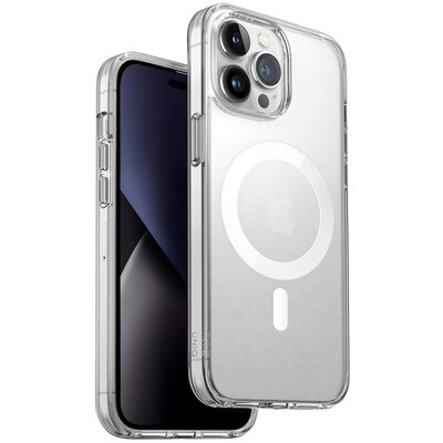 Apple iPhone 14 Pro, Szilikon tok, Magsafe töltővel kompatibilis, Uniq Hybrid Maglick, átlátszó