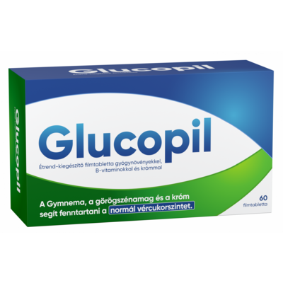 Glucopil étrend-kiegészítő gyógynövényekkel, b-vitaminokkal és krómmal filmtabletta 60 db