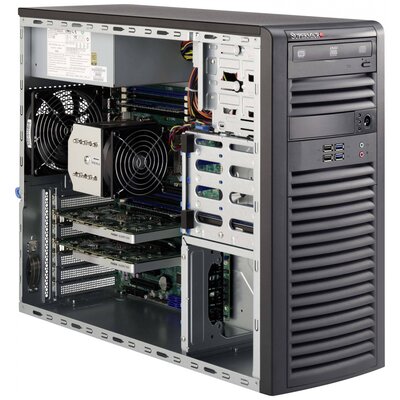 Supermicro SC732D4-903B Midi torony Számítógép ház Fekete