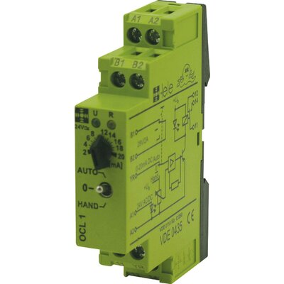 Csatoló relé modul 24 V/AC/DC, 0-20 mA 1 váltó 5 A, TELE OCL1