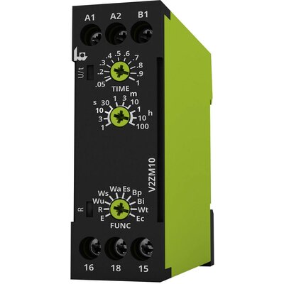 tele 125100 V2ZM10 12-240V AC/DC Időrelé Multifunkció 1 db Időtartomány: 0.05 mp - 100 óra 1 váltó