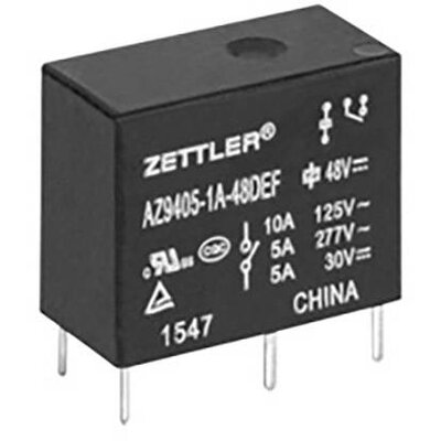 Zettler Electronics Zettler electronics Nyák relé 5 V/DC 10 A 1 záró 1 db