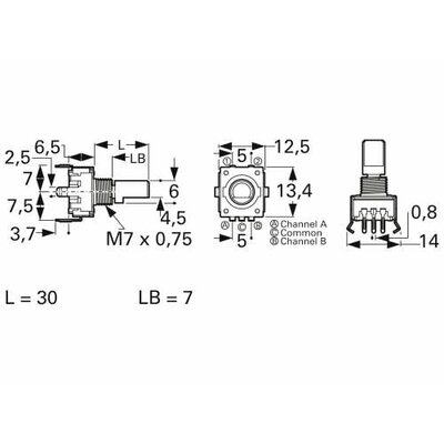 Bourns Forgás jeladó 1 db PEC11R-4230F-S0024