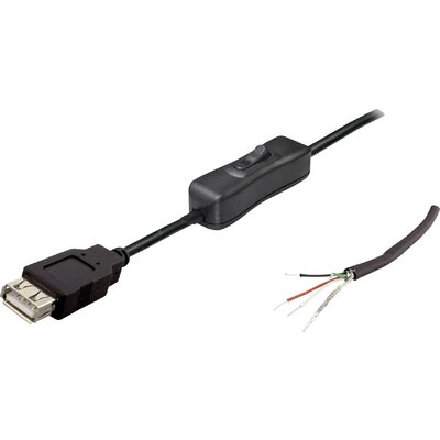 BKL elektronikus USB-A 10080120 - USB kábel 2.0 A csatlakozó fekete kapcsolóval Alj, egyenes 10080120 BKL Electronic Tartalom: 1 db