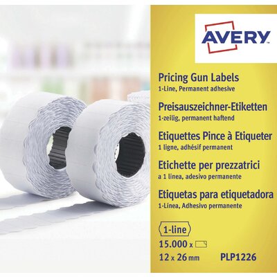 Avery-Zweckform Ár etikett PLP1226 Véglegesen tapadó Etikett szélesség: 26 mm Etikett magasság: 12 mm Fehér 15000 db