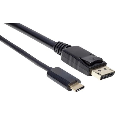 Manhattan USB 2.0 Átalakító [1x USB-C® dugó - 1x DisplayPort dugó] USB-C auf DisplayPort-Kabel Stecker/Stecker 4K@60Hz-Ausgangssignal 2 m schwarz 2.00 m