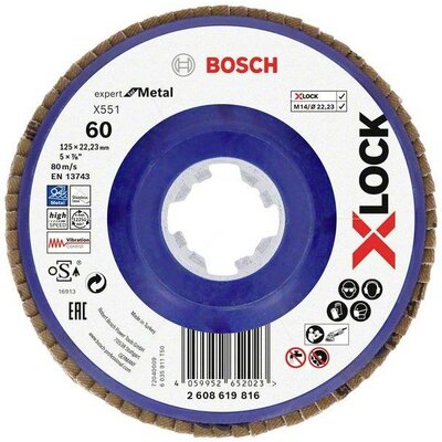 Bosch Accessories 2608619816 X551 Felületcsiszoló korong Ø 125 mm Furat átmérő 22.23 mm 1 db