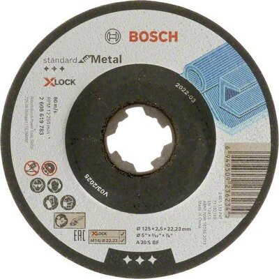 Bosch Accessories Standard for Metal 2608619783 Vágótárcsa, hajlított 125 mm 1 db Fém