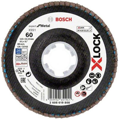 Bosch Accessories 2608619808 X551 Felületcsiszoló korong Ø 115 mm Furat átmérő 22.23 mm 1 db