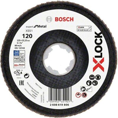 Bosch Accessories 2608619806 X551 Felületcsiszoló korong Ø 125 mm Furat átmérő 22.23 mm 1 db