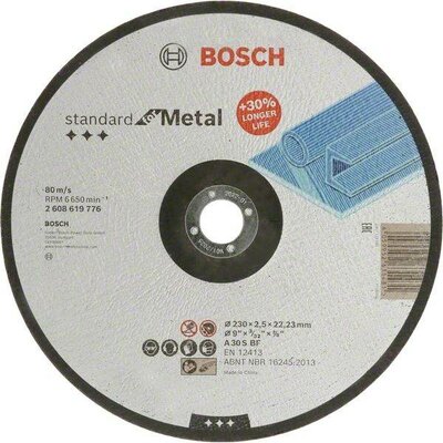 Bosch Accessories Standard for Metal 2608619776 Vágótárcsa, hajlított 230 mm 1 db Fém