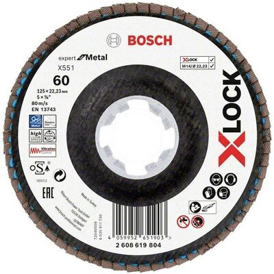 Bosch Accessories 2608619804 X551 Felületcsiszoló korong Ø 125 mm Furat átmérő 22.23 mm 1 db