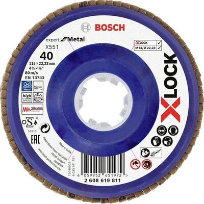 Bosch Accessories 2608619811 X551 Felületcsiszoló korong Ø 115 mm Furat átmérő 22.23 mm 1 db