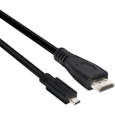 club3D HDMI Csatlakozókábel HDMI mikro D dugó, HDMI-A dugó 1.00 m Fekete CAC-1351 4K UHD HDMI kábel