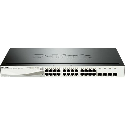 D-Link DGS-1210-24P Hálózati switch 24 + 4 Port 1 GBit/s PoE funkció