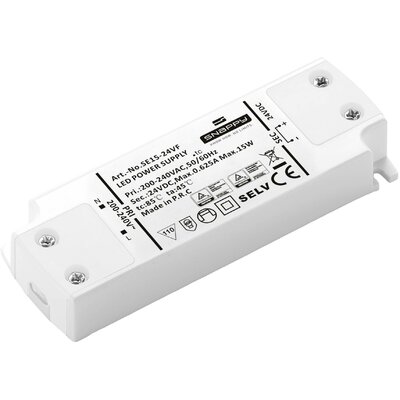 Dehner Elektronik SE 15-24VF (24VDC) LED transzformátor, LED meghajtó Állandó feszültségű 15 W 0.625 A 24 V/DC Bútorhoz alkalmas, Túlterhelés elleni védelem,