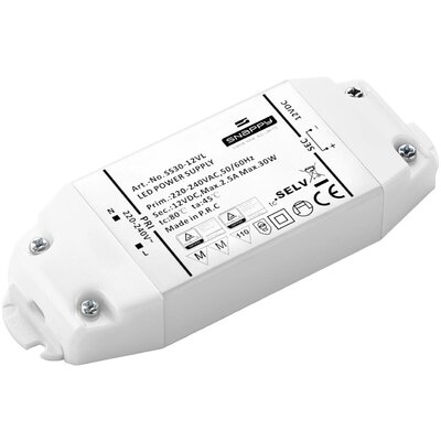 Dehner Elektronik LED transzformátor, LED meghajtó Állandó feszültségű 30 W 1.25 A 24 V/DC Túlterhelés elleni védelem, Túlfeszültség kategória,,