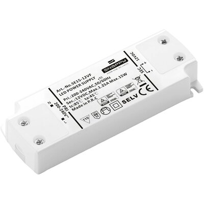 Dehner Elektronik SE 15-12VF (12VDC) LED transzformátor, LED meghajtó Állandó feszültségű 15 W 1.25 A 12 V/DC 1 db