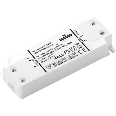 Dehner Elektronik SE 20-24VF (24VDC) LED transzformátor, LED meghajtó Állandó feszültségű 20 W 0.833 A 24 V/DC Bútorhoz alkalmas, Túlterhelés elleni védelem,