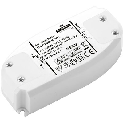 Dehner Elektronik SE 8-24VL (24VDC) LED transzformátor, LED meghajtó Állandó feszültségű 8 W 0.33 A 24 V/DC 1 db