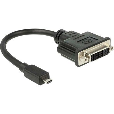 Delock 65563 HDMI / DVI Átalakító [1x HDMI dugó, D mikro - 1x DVI alj, 24+5 pólusú] Fekete 20.00 cm