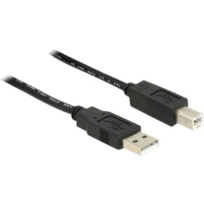 Delock USB kábel USB 2.0 USB-A dugó, USB-B dugó 20.00 m Fekete UL minősített 83557