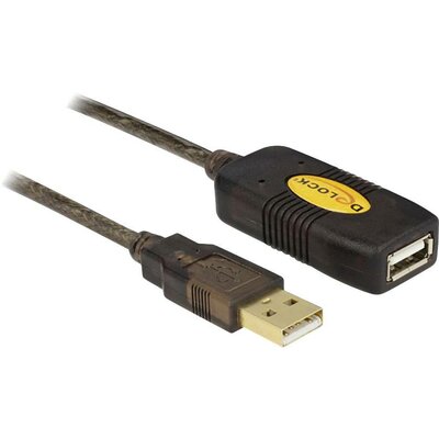 Delock USB kábel USB 2.0 USB-A dugó, USB-A alj 30.00 m Fekete aranyozott érintkező, UL minősített 83453