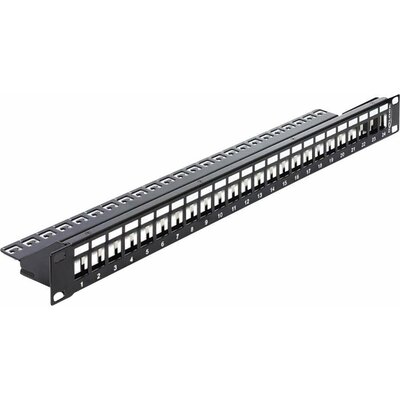 Delock 43277 24 port Hálózati patchpanel 483 mm (19) Szereletlen 1 ME Alkatrészek nélkül