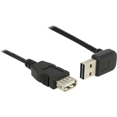 Delock USB kábel USB 2.0 USB-A dugó, USB-A alj 1.00 m Fekete Kétoldalt használható dugó, aranyozott érintkező, UL minősített 83547