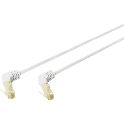 Digitus DK-1644-A-15090 RJ45 Hálózati kábel, patchkábel CAT 6A S/FTP 15.00 m Szürke 90°-ban lefelé hajlított, Árnyékolt, Halogénmentes, Kettős árnyékolás 1 db