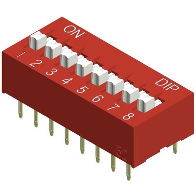 Diptronics NDS-09V DIP kapcsoló Pólusszám 9 Slide típus 1 db