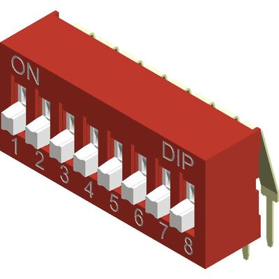 Diptronics NDA-08V NDA-08V DIP kapcsoló Pólusszám 8 Right Angle 1 db