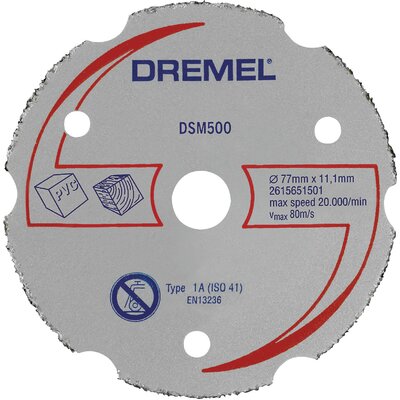 Dremel DSM500 2615S500JB Vágótárcsa, egyenes 77 mm 1 db Keményfa, Puhafa, Furnérlemez, Laminált, Műanyag, Gipszkarton, Plexiüveg, Vinyl