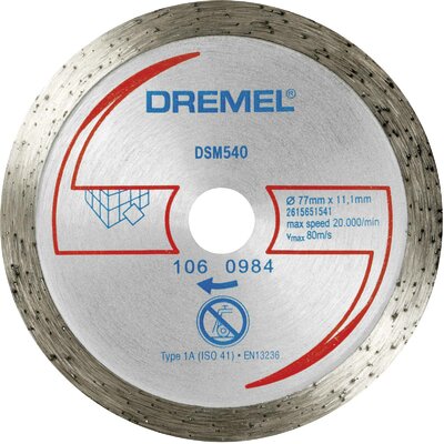 Dremel DSM540 2615S540JB Gyémánt bevonatú vágótárcsa 77 mm 1 db Csempe, Tégla, Márvány, Porcelán, Kerámia