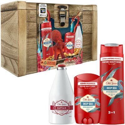 Old Spice Captain Kincsesláda Ajándékcsomag - Tusfürdő + Deo Stift + After Shave