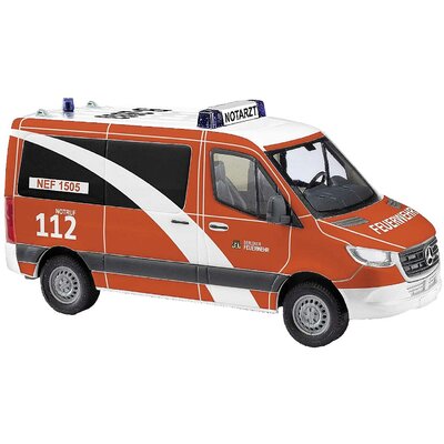 Busch 53459 H0 Sürgősségi jármű modell Mercedes Benz Sprinter rövid tengelytávú berlini tűzoltóság