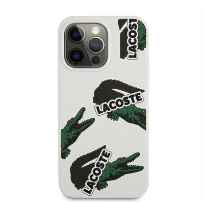 Lacoste Allover Pattern iPhone 13 Pro szilikon tok, fehér