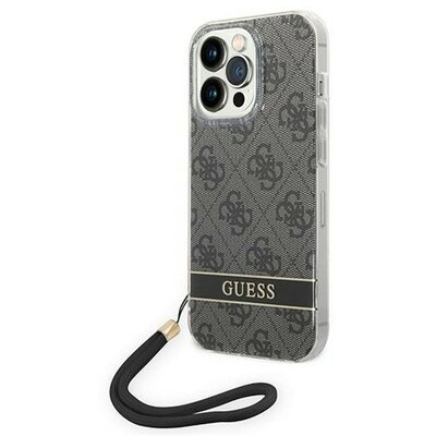 Guess 4G Print Strap Apple iPhone 14 Pro Max hátlap tok, fekete