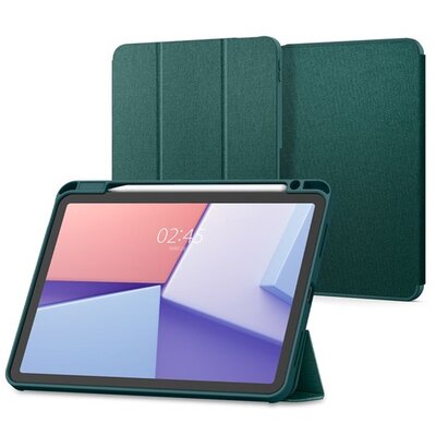 SPIGEN ACS07755 SPIGEN URBAN FIT tok álló (FLIP, oldalra nyíló, TRIFOLD, asztali tartó, ceruza tartó, textil minta) SÖTÉTZÖLD [Apple IPAD Pro 11 (2022) / IPAD Pro 11 (2021) / IPAD Pro 11 (2020)]