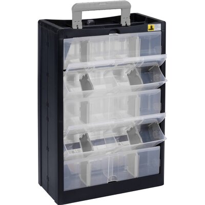 Allit 466260 Alkatrésztároló szekrény VarioPlus DrawBox C 40 (Sz x Ma x Mé) 300 x 465 x 155 mm Fekete, Szürke 1 db