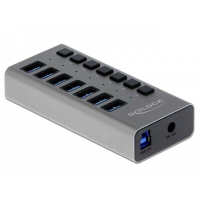 Delock 63669 7 port USB 3.2 hub Szürke