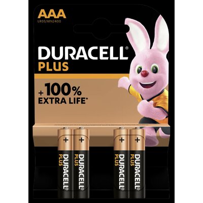 Duracell Mikroelem Plus-AAA K4 Alkáli mangán 1.5 V 4 db