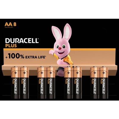 Duracell Plus-AA K8 Ceruzaelem Alkáli mangán 1.5 V 8 db