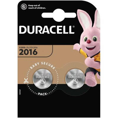 Duracell Gombelem CR 2016 3 V 2 db 90 mAh Lítium Elektro 2016